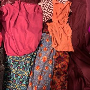 2 lularoue full outfits and 1 spare pair